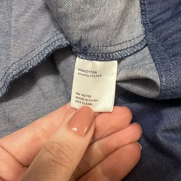 Ldt Womens Chambray Ruffled V-Neck
1/2 Button Up Shirt Shift Dress 10
Medium - Picture 11 of 14